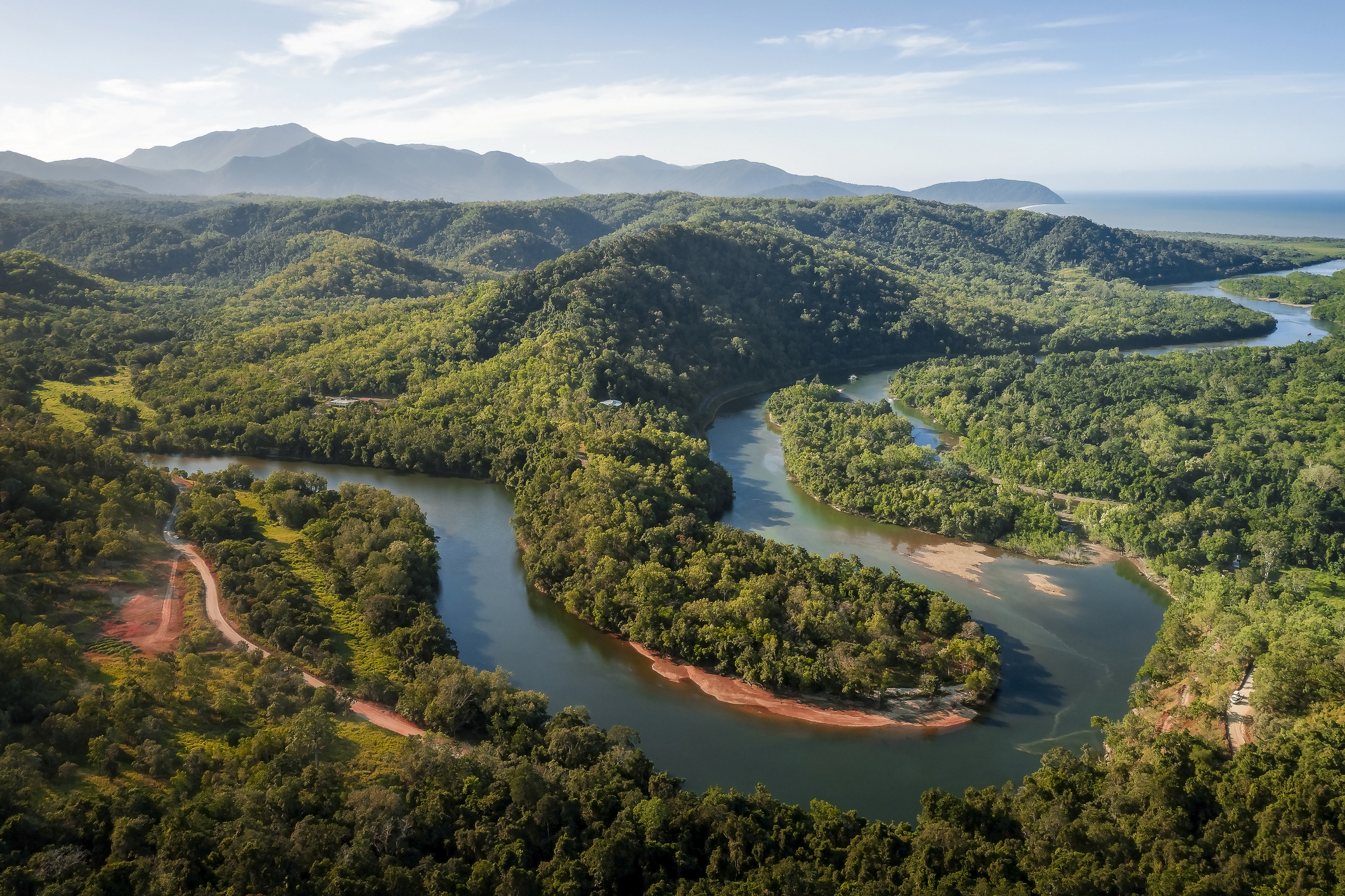 Bloomfield river near Wujal Wujal from above